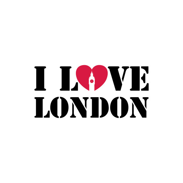 我喜欢伦敦的手绘字母和大本钟图片下载