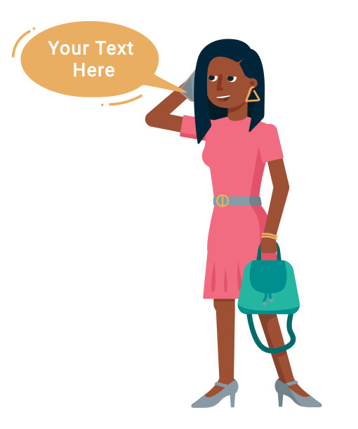 时尚女人讲电话孤立的白色图片下载