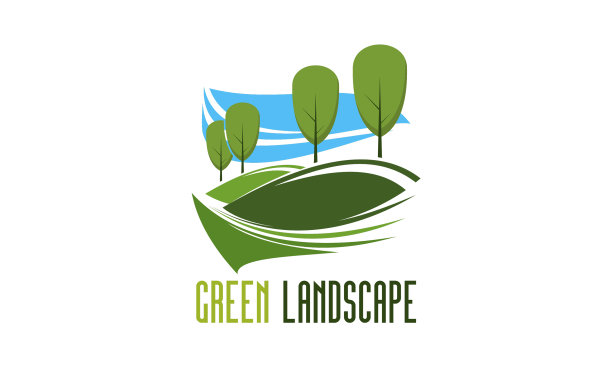 绿色自然景观和园林公司标志图片下载