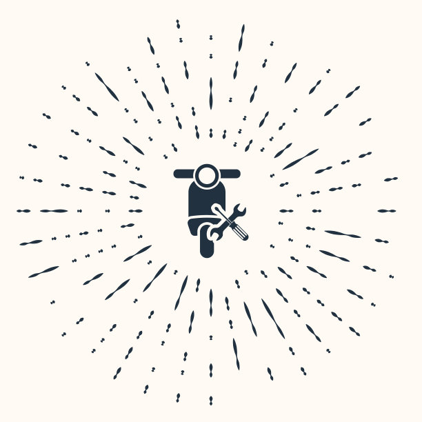 灰色滑板车与螺丝刀和扳手图标图片下载