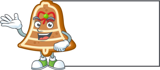 钟形饼干与板卡通人物风格图片下载