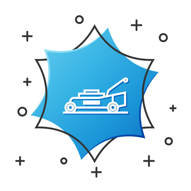 白色线割草机图标孤立在白色图片下载