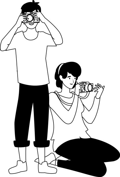 女人和男人拍照设计图片下载