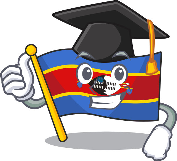 穿着斯威士兰快乐旗黑色毕业服图片下载