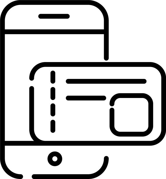 智能手机和票务旅游出行粗线图片下载