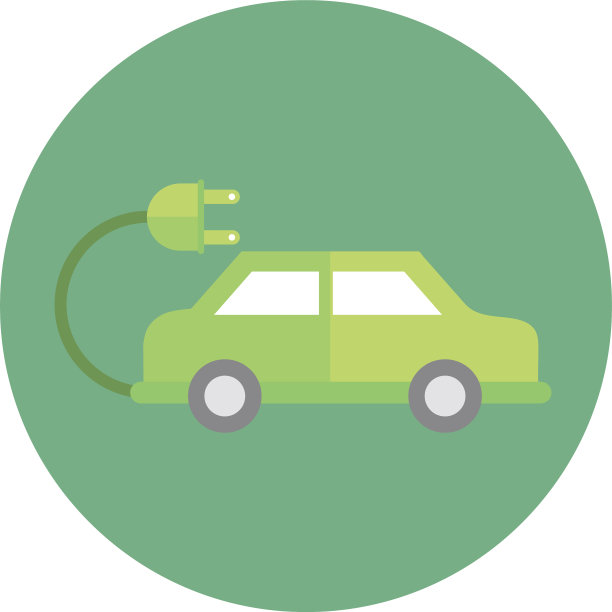 电动汽车插头绿色能源块图标图片下载