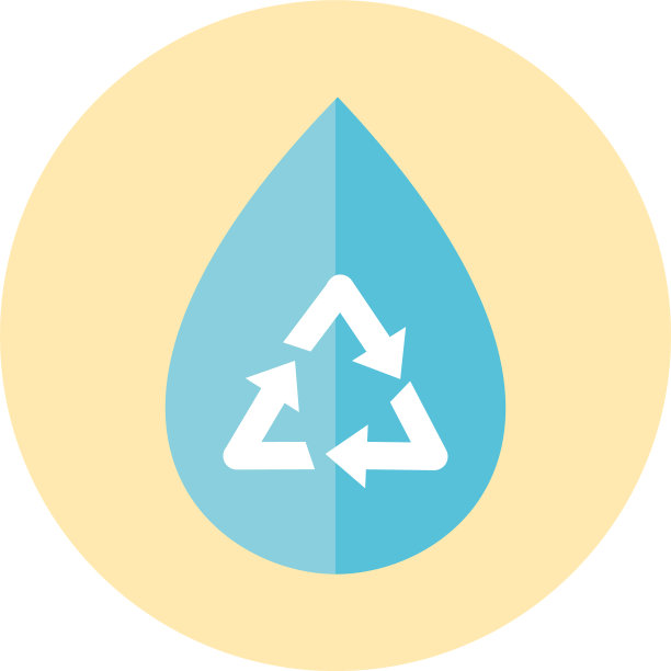 水滴回收绿色能源块图标图片下载