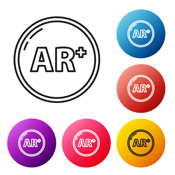 黑线ar增强现实图标孤立图片下载