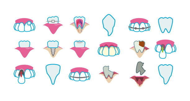 多种牙科图标套装设计图片下载