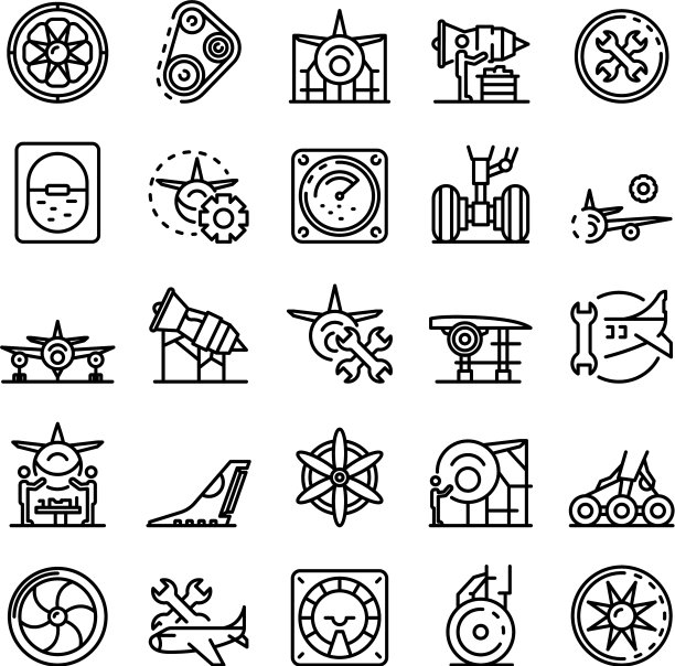 飞机修理图标设置轮廓样式图片下载