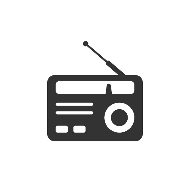 扁平风格的收音机广播图标图片下载