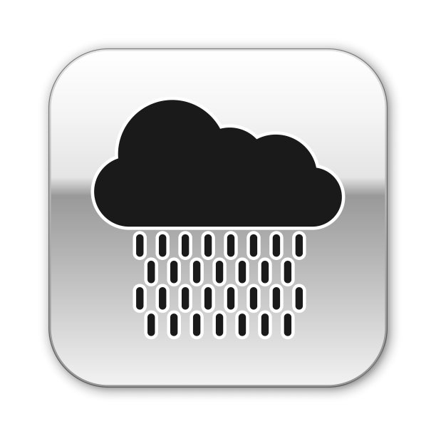 黑色的云与雨的图标孤立在白色图片下载