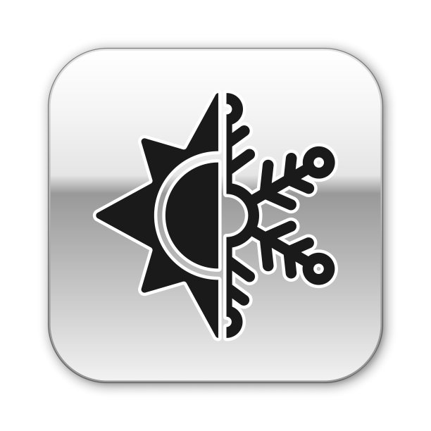 黑色的热和冷的象征太阳和雪花的象征图片下载