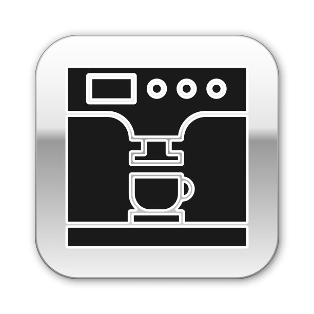 黑咖啡机与咖啡杯图标隔离图片下载