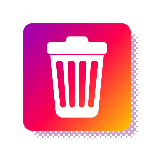 白色垃圾桶图标孤立在白色背景图片下载