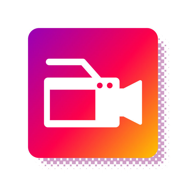 白色电影相机图标孤立在白色上图片下载