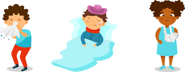 儿童遭受不同的疼痛和图片下载