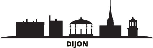 法国第戎市天际线孤立图片下载