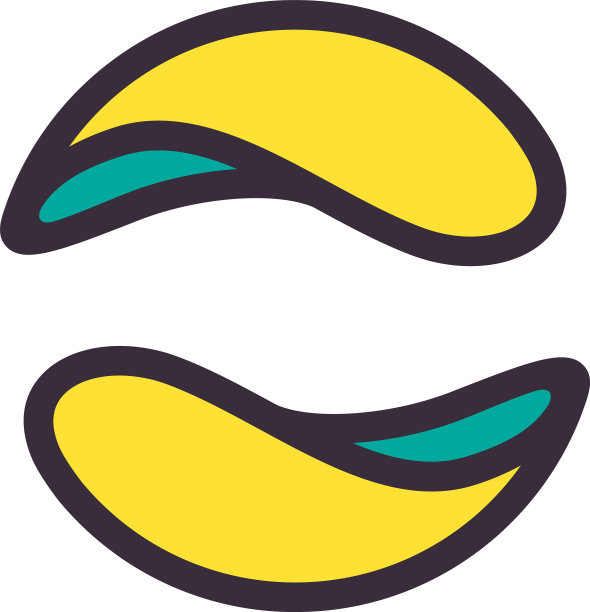 抽象的平面圆形标志形成扭曲的形状图片下载