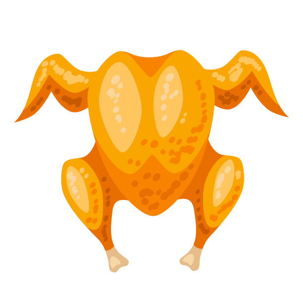 整只烤鸡的插图图片下载