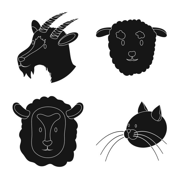 孤立的对象牧场和有机符号集图片下载