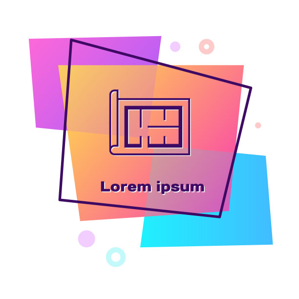 紫色房屋计划图标孤立在白色上图片下载