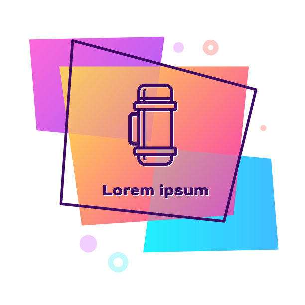 紫色热水瓶容器图标隔离在白色上图片下载