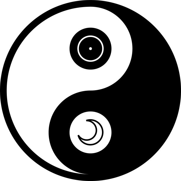 阴阳与占星符号在一起图片下载