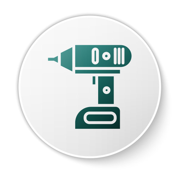 绿色电动无绳螺丝刀图标隔离图片下载