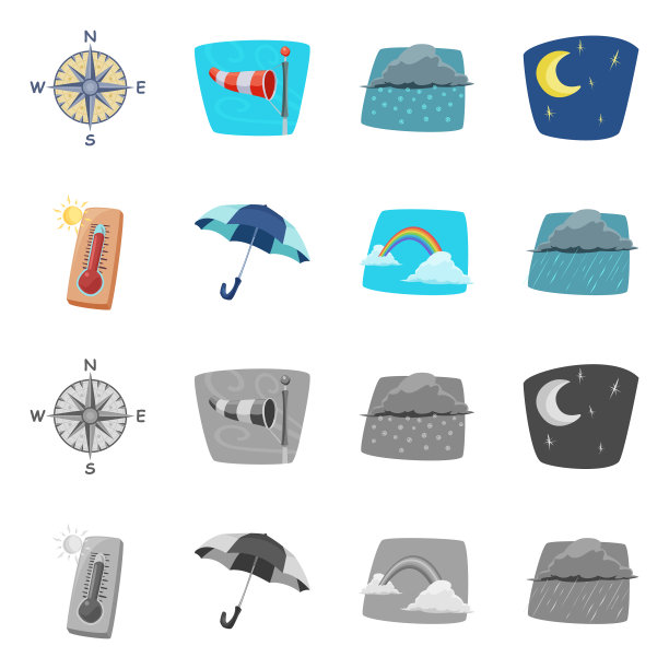 设计一套天气和气候图标图片下载