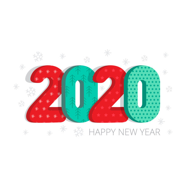 2020年快乐新年贺卡设计图片下载