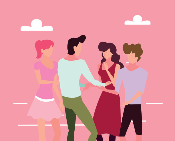 用背景景观将人们分组图片下载