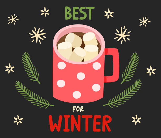 冬季海报，杯可可和图片下载