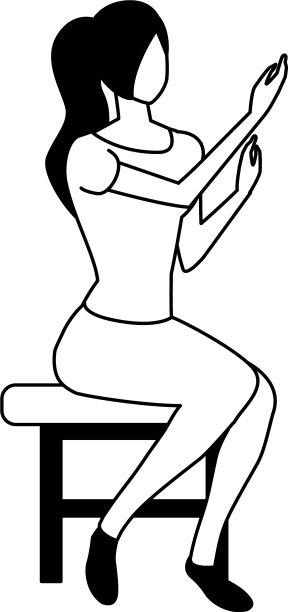 剪影年轻女子坐在椅子上图片下载