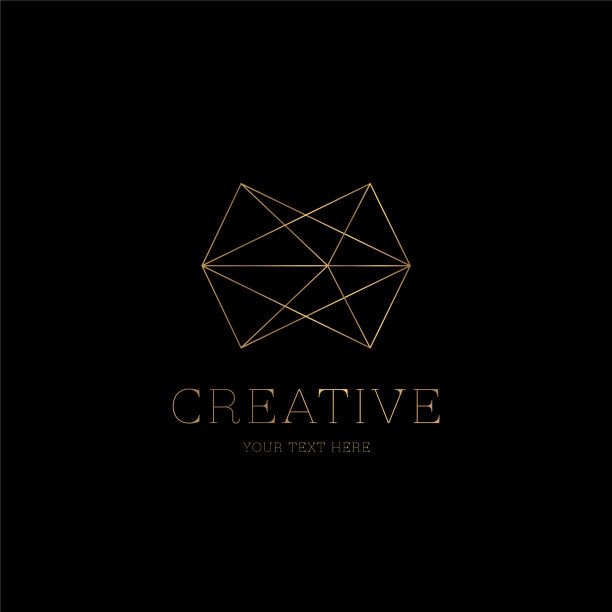 创意线黄金形状的标志模板图片下载