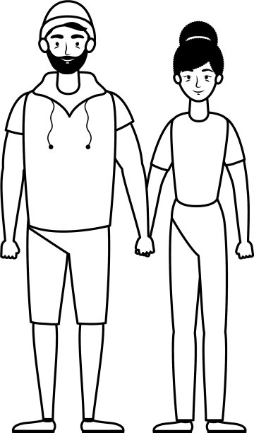 年轻情侣的化身图片下载