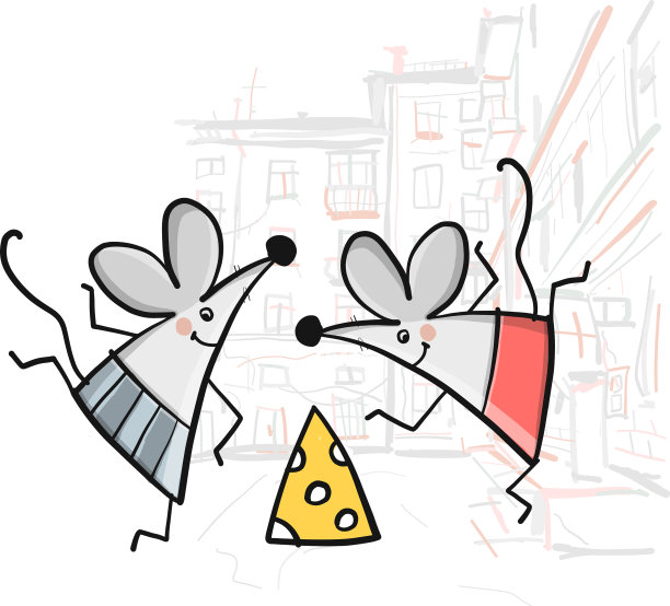 有趣的老鼠派对城市景观背景图片下载