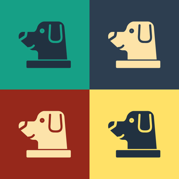 颜色狗在宇航员头盔图标孤立上图片下载