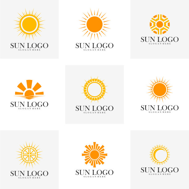 设置太阳标志设计模板图标符号图片下载