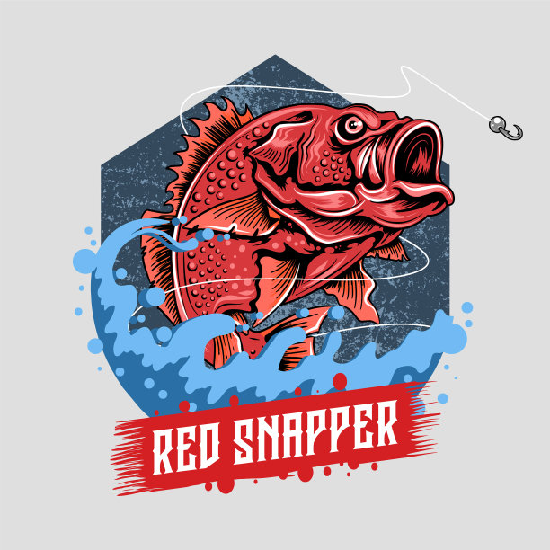鱼红鲷鱼鲈鱼垂钓者艺术品图片下载