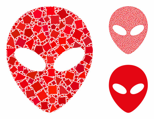 异形头部组成图标破烂的物品图片下载