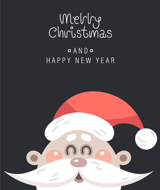 卡片上有圣诞老人的头像和题字图片下载