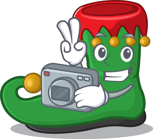 专业摄影师精灵鞋卡通图片下载