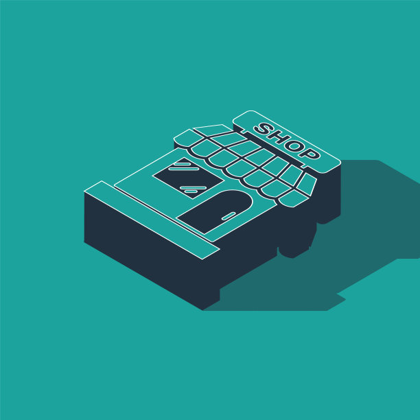 等距购物大楼或市场商店图标图片下载