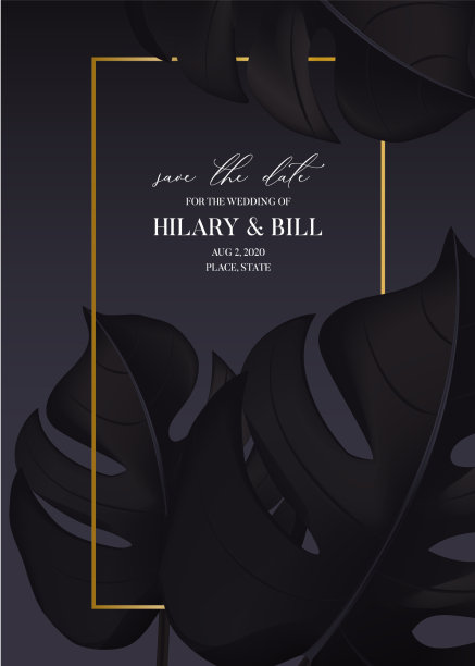 深黑金色的mpnstera留下贺卡图片下载