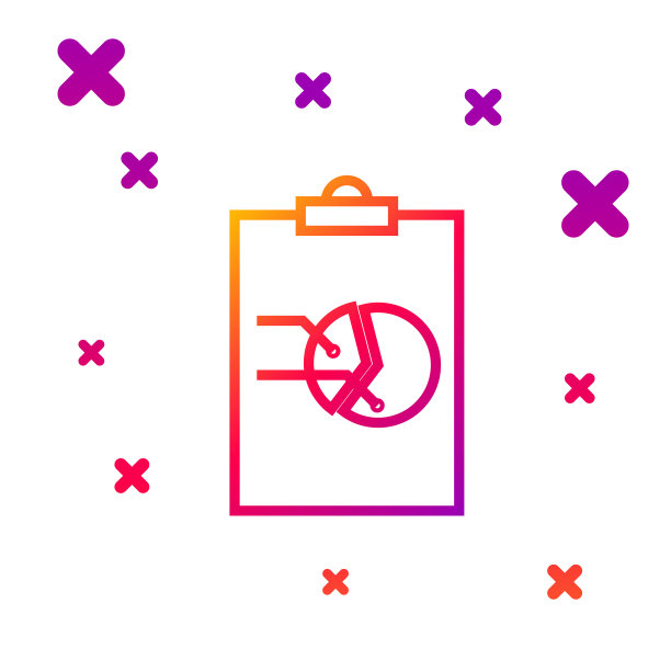 带有图形图表图标的彩色线剪贴板图片下载