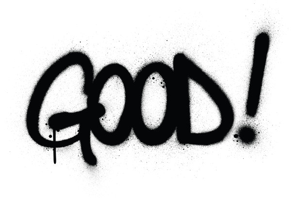 用黑色喷在白色上的好字涂鸦图片下载