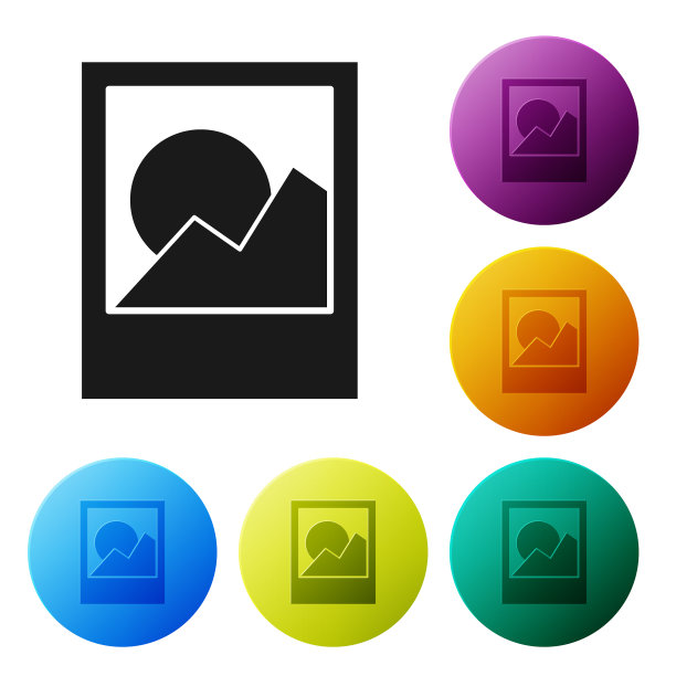 黑色相框图标孤立在白色图片下载