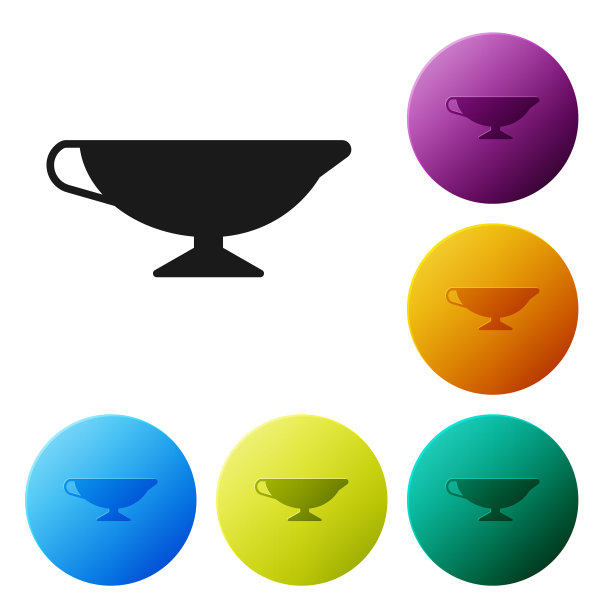 黑酱船图标孤立的白色背景图片下载