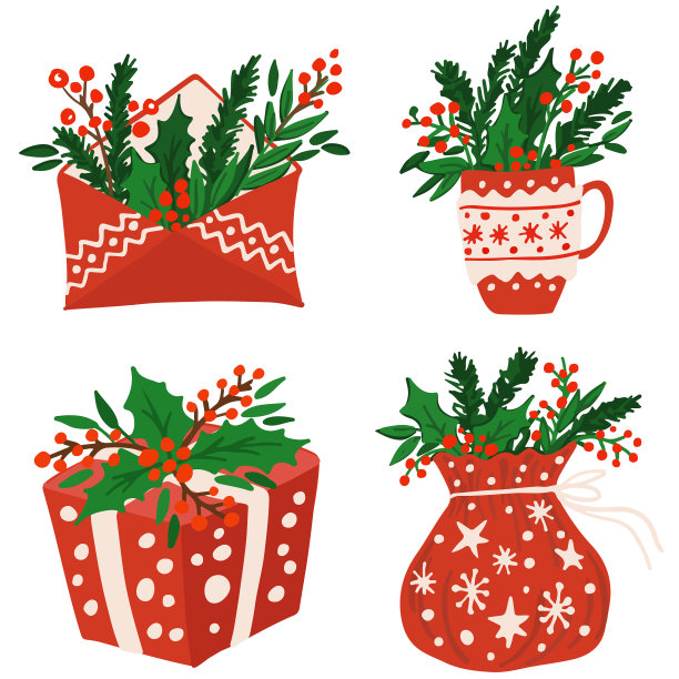 圣诞套杯礼品盒封圣诞老人图片下载